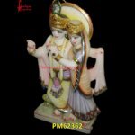 Carving Radha Krishna Marble Statue