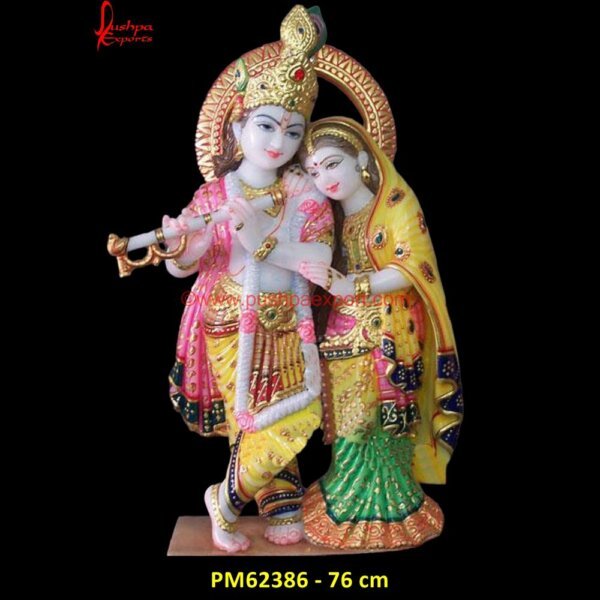 Krishna And Radha Ji Marble Statue PM62386 - radha krishna marble murti,radha krishna moorti,radha krishna murti in marble.jpg