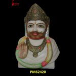 White Marble Baba Ramdev Head Statue