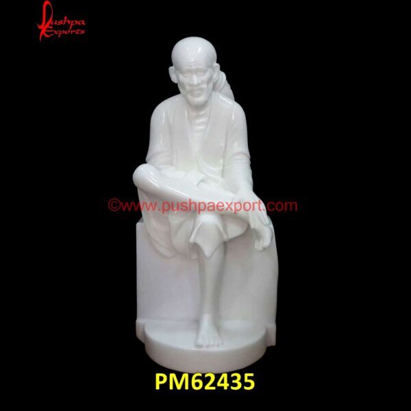 Saibaba White Stone Statue PM62435 god marble murti,god marble murti,Sai Baba Marble Statue,Marble Sai Baba Sculpture,Sai Baba Figurine.jpg