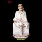 Saibaba Carved White Marble Statue