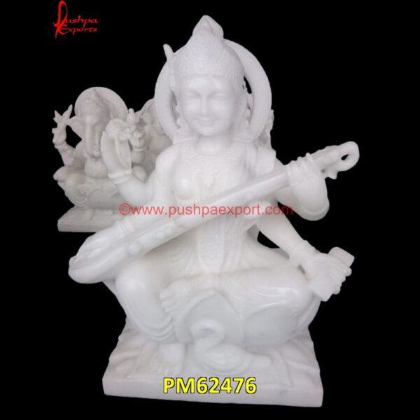 White Saraswati Statue PM62476 goddess saraswati marble statue,maa saraswati marble murti,marble idol of saraswati,marble laxmi ganesh saraswati murti.jpg