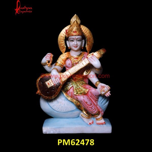 Marble Idol Of Saraswati PM62478 goddess saraswati marble statue,maa saraswati marble murti,marble idol of saraswati,marble laxmi ganesh saraswati murti.jpg