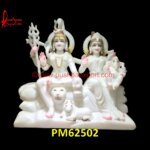 White Marble Shiv Parivar Statue