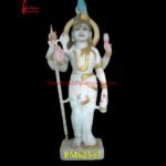 Shiv Parvati White Stone Statue