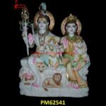 Shiv Parivar White Marble Murti