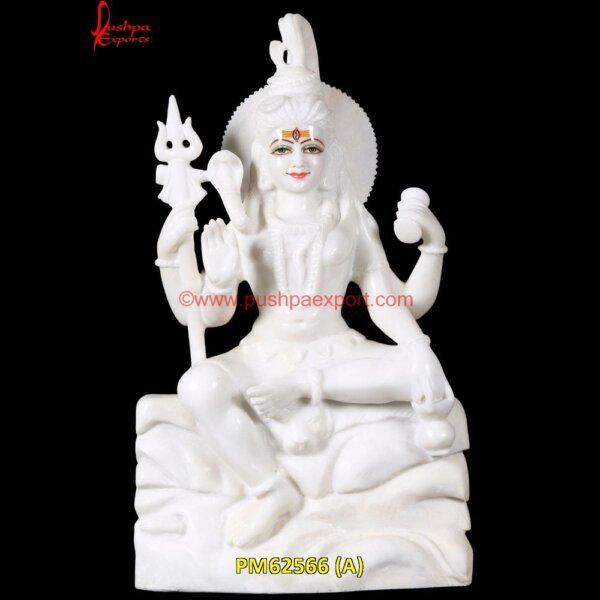 Carved Shiv Ji Statue PM62566 (A) shiv parivar marble murti,shiv parivar marble statue,shiv parvati marble statue,shiva marble idol.jpg