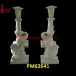 Natural White Marble Stone Lamp Post