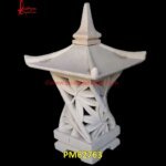 Carved Natural White Marble Lamp Post