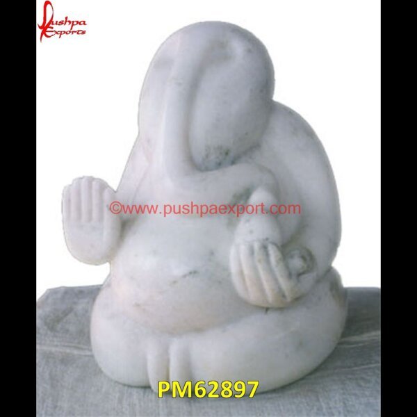 Lord Ganesha Statue Of White Marble PM62897 abstract stone garden statues,abstract stone garden sculpture,abstract statues stone,abstract marble decor,abstract marble bust,abstract grey marble,stone abstract sculpture,modern.jpg