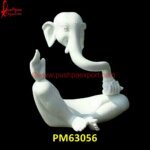 Ganesha White Marble Modern Art Statue