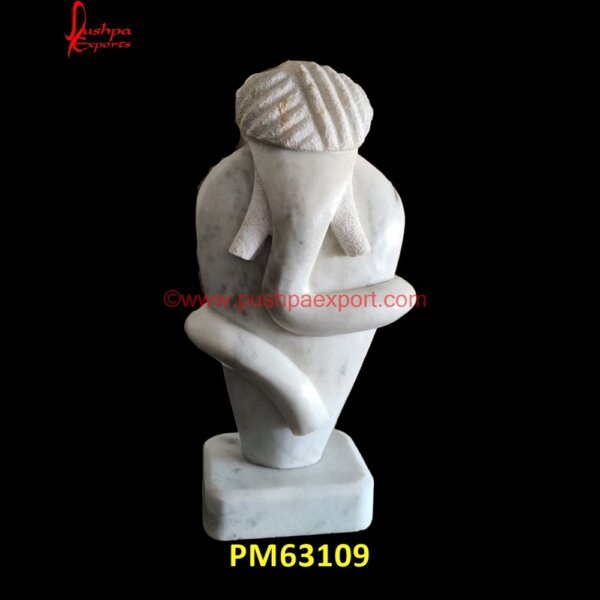 Ganpati Abstract Art White Marble Statue PM63109 modern marble wall art,modern marble statues,modern marble art,modern art stone sculpture,modern art marble,modern abstract stone sculpture,marble sculpture modern,marble modern ar.jpg