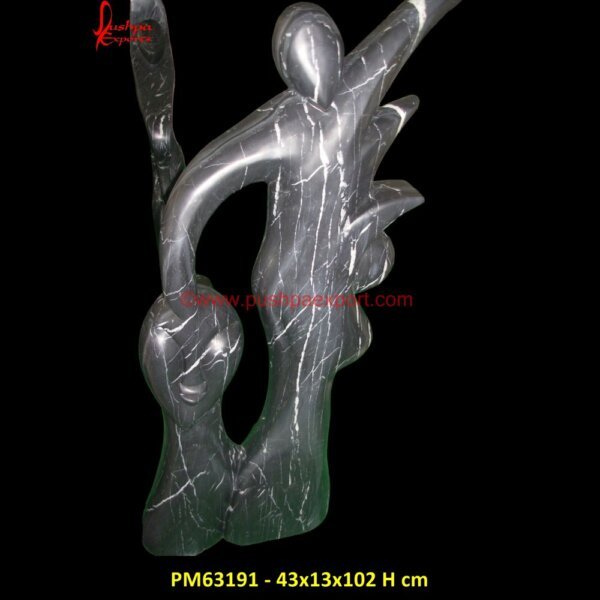 Modern Art Black Stone Human Statue PM63191 - 43x13x102 H cm modern marble art,modern art stone sculpture,modern art marble.jpg