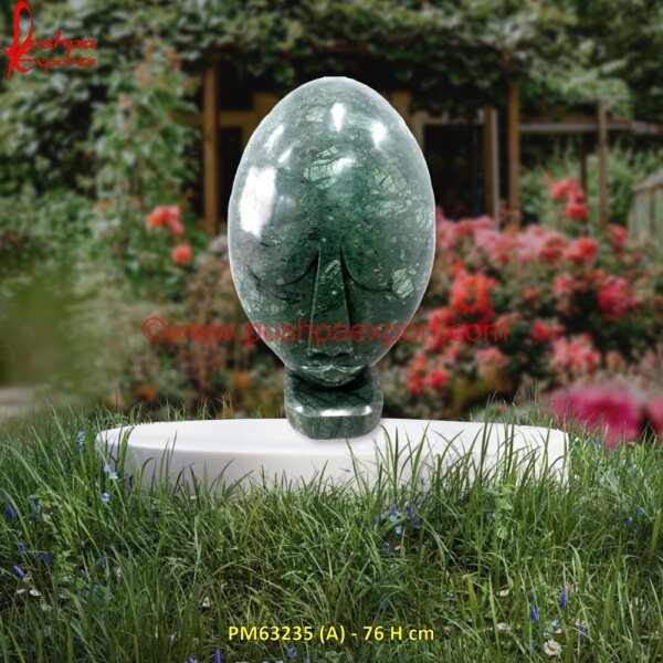 Green Marble Human Face Carving Statue PM63235 (A) - 76 H cm green marble abstract,black marble art.jpg