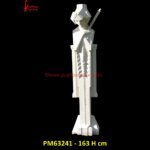 White Marble Lady Warrior Statue