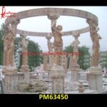 Pink Marble Pergola With Pillars Of Statue