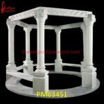 White Marble Pergola With Columns