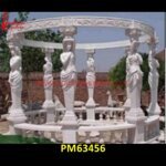 Lady Carving Statue And Pergola