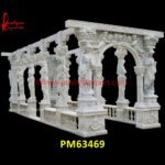 Natural White Marble Stone Pergola With Pillars