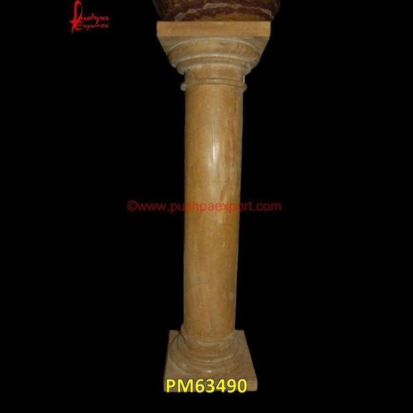 Yellow Jaisalmer Stone Pillar PM63490 black stone pillar,carved stone columns,carved stone pillars,cast stone pillars,decorative stone columns,decorative stone pillars,exterior stone pillars,front door stone pillars,ga.jpg