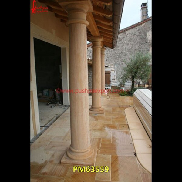 Pillar Of Carved Sandstone PM63559 decorative stone columns,decorative stone pillars,exterior stone pillars,front door stone pillars,gate stone pillars,granite columns and pillars,granite entrance pillars,granite ro.jpg