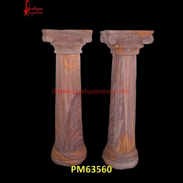 Rainbow Sandstone Column PM63560 decorative stone pillars,exterior stone pillars,front door stone pillars,gate stone pillars,granite columns and pillars,granite entrance pillars,granite round pillar,granite stone.jpg