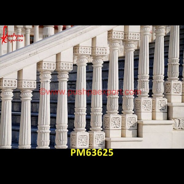 Natural White Stone Railing Pillar PM63625 decorative stone pillars,exterior stone pillars,front door stone pillars,gate stone pillars,granite columns and pillars,granite entrance pillars,granite round pillar,granite stone.jpg