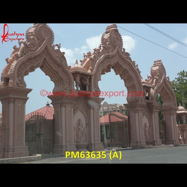 Sandstone Entrance Gate Arch PM63635 (A) grey stone pillars,half stone pillars,italian marble pillar design,japanese stone pillar,jodhpur stone pillar design,large stone columns,large stone pillars,limestone gate pillars,.jpg