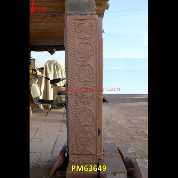 Flower Carving Sandstone Pillar PM63649 marble railing pillar,marble roman columns,marble stone pillar,natural stone column,natural stone pillar caps,outdoor stone columns,patio stone pillars,porch stone pillars,round st.jpg