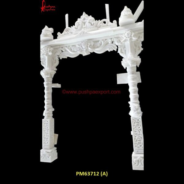 White Marble Arch Entry Gate PM63712 (A) marble roman columns,marble stone pillar,natural stone column,natural stone pillar caps,outdoor stone columns,patio stone pillars,porch stone pillars,round stone columns,round ston.jpg