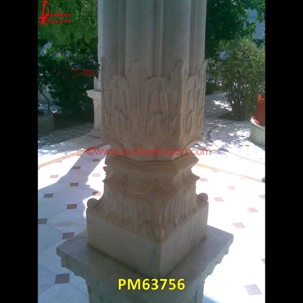 Carving White Marble Column PM63756 green marble pillar,grey stone pillars,half stone pillars,italian marble pillar design,japanese stone pillar,jodhpur stone pillar design,large stone columns,large stone pillars,lim.jpg