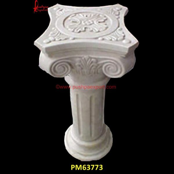 Carved Column Of Natural Marble PM63773 marble roman columns,marble stone pillar,natural stone column,natural stone pillar caps,outdoor stone columns,patio stone pillars,porch stone pillars,round stone columns,round ston.jpg