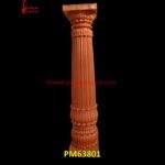 Round Carved Sandstone Pillar