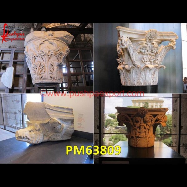 Antique Pillar Of Natural Stone PM63809 carved stone pillars,cast stone pillars,decorative stone columns,decorative stone pillars,exterior stone pillars,front door stone pillars,gate stone pillars,granite columns and pil.jpg