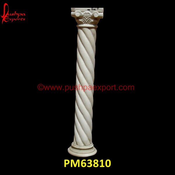 Round Grey Stone Pillar PM63810 cast stone pillars,decorative stone columns,decorative stone pillars,exterior stone pillars,front door stone pillars,gate stone pillars,granite columns and pillars,granite entrance.jpg