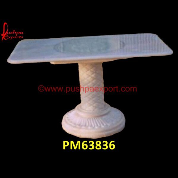 White Marble Stone Side Table PM63836 marble pillars for temple,marble railing pillar,marble roman columns,marble stone pillar,natural stone column,natural stone pillar caps,outdoor stone columns,patio stone pillars,po.jpg