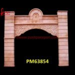 Pink Sandstone Carved Entrance Gate