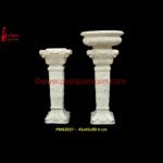 White Marble Pillar For Garden Decor