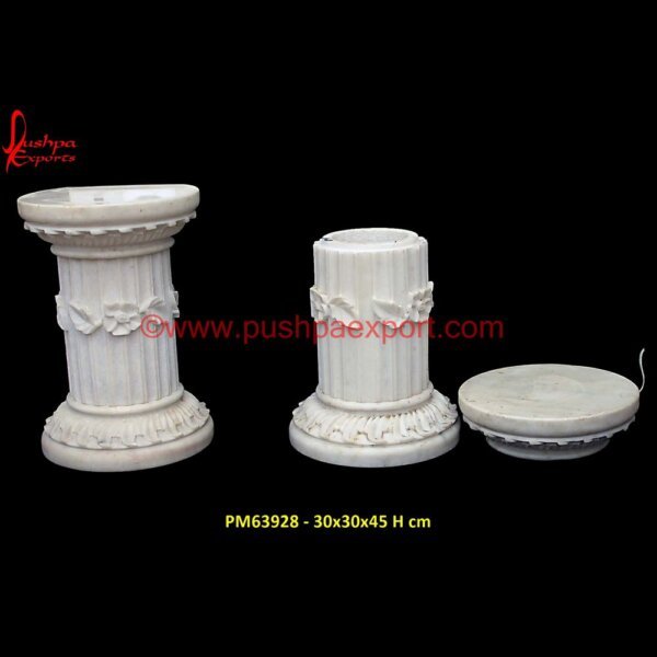 White Marble Stone Statue Base PM63928 - 30x30x45 H cm black marble pillar,black stone pillar,carved stone columns,carved stone pillars,cast stone pillars,decorative stone columns.jpg