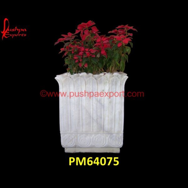 White Marble Flower Planter PM64075 stone bowl planter,stone flower pots,stone garden planters,stone outdoor planter,stone plant pot,stone rectangular planter,stone urns planters,tall stone planters,travertine plante.jpg