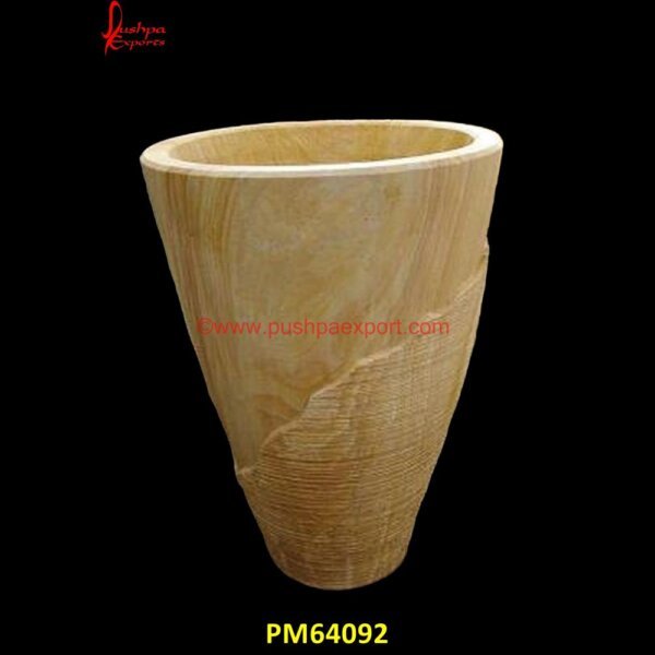 Teak Sandstone Carved Planter PM64092 unique stone planters,unique stone urns,white marble urn,white stone planter,antique stone planters,antique stone pots,big stone planters,black granite urn,green marble urn,grey st.jpg