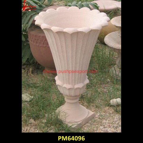 Pink Sandstone Outdoor Planter PM64096 antique stone planters,antique stone pots,big stone planters,black granite urn,green marble urn,grey stone planter,indoor stone planter,large outdoor stone planters,large stone flo.jpg