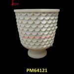 Pattern Carved White Marble Planter