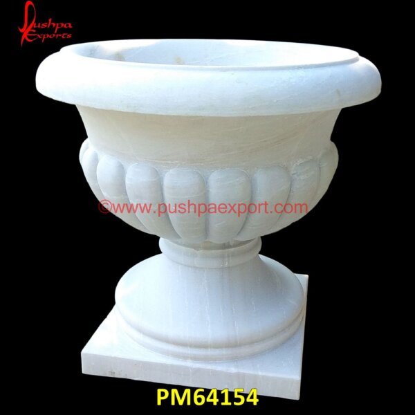 Handcarved White Stone Planter PM64154 marble planter,marble pot,natural stone planters,river rock planters,sandstone planters,stone bowl planter,stone flower pots,stone garden planters,stone outdoor planter,stone plant.jpg