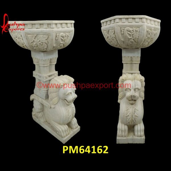 Old Finish Lion Faced Outdoor Marble Planter PM64162 sandstone planters,stone bowl planter,stone flower pots,stone garden planters,stone outdoor planter,stone plant pot,stone rectangular planter,stone urns planters,tall stone planter.jpg