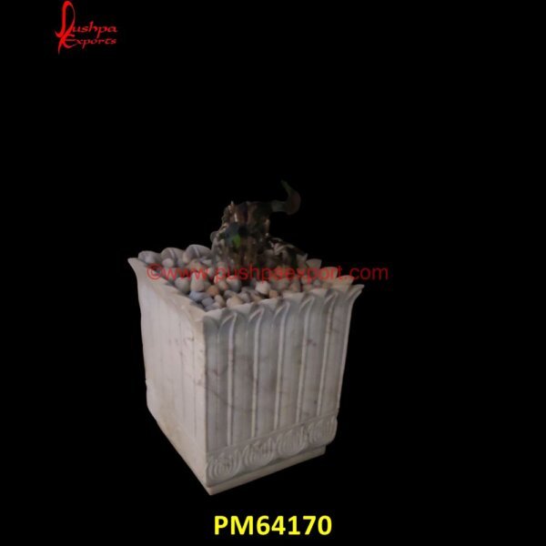 Hand Carved Marble Planter PM64170 stone rectangular planter,stone urns planters,tall stone planters,travertine planter,unique stone planters,unique stone urns,white marble urn,white stone planter,antique stone plan.jpg