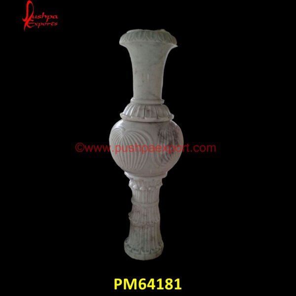 Handmade Marble Planter PM64181 unique stone planters,unique stone urns,white marble urn,white stone planter,antique stone planters,antique stone pots,big stone planters,black granite urn,green marble urn,grey st.jpg