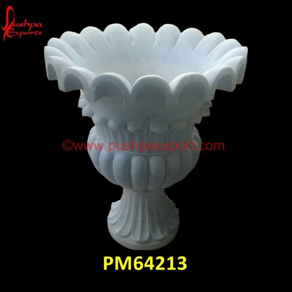 Antique Ruffle Shape Marble Planter PM64213 small marble urn,small stone urn,square stone planters,stone flower planters,stone garden pots,stone outdoor pots,stone patio planters,stone planters indoor,stone planters large,st.jpg