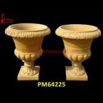 Teak Sandstone Motif Carved Planter