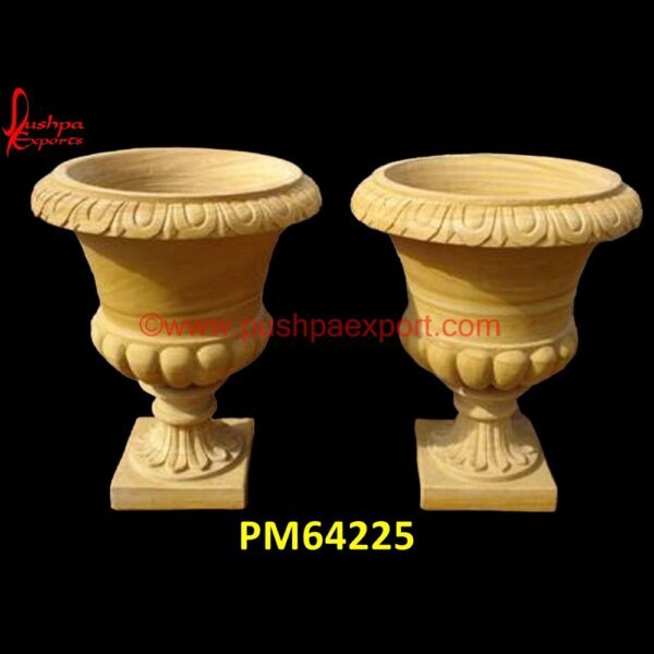 Teak Sandstone Motif Carved Planter PM64225 stone urns for garden,white marble planter,marble urn,stone pot,black marble planter,black marble urn,blue marble urn,cast stone planter,granite stone pots,large natural stone plan.jpg